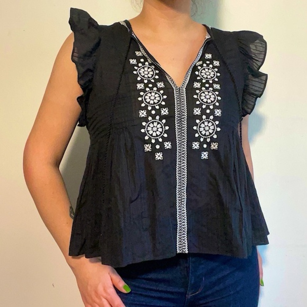 Kate Spade embroidered blouse size small